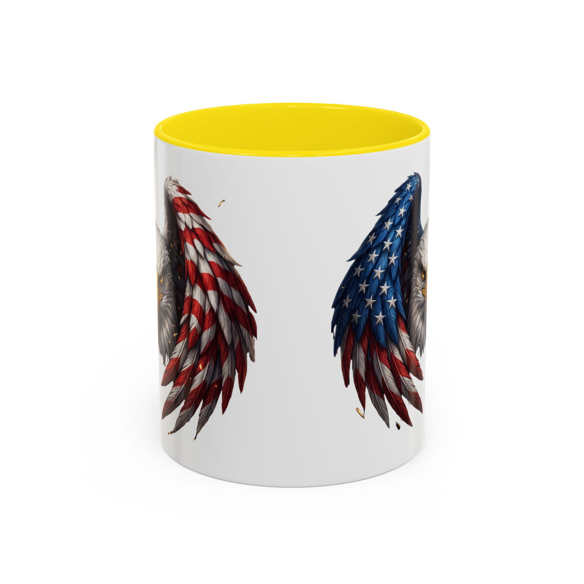 American Flag Eagle Coffee Mug – Patriotic Bald Eagle Accent Mug (11/15 oz)