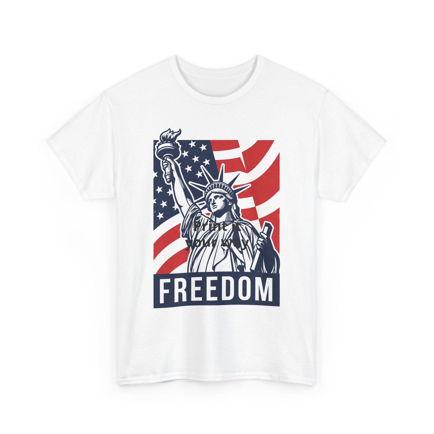 Freedom Statue T-Shirt — Patriotic USA Flag Tee (Statue of Liberty Design)