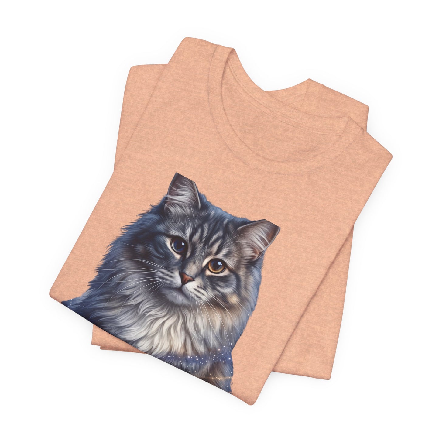 Fluffy Tabby Cat T‑Shirt — Realistic Maine Coon Portrait Tee