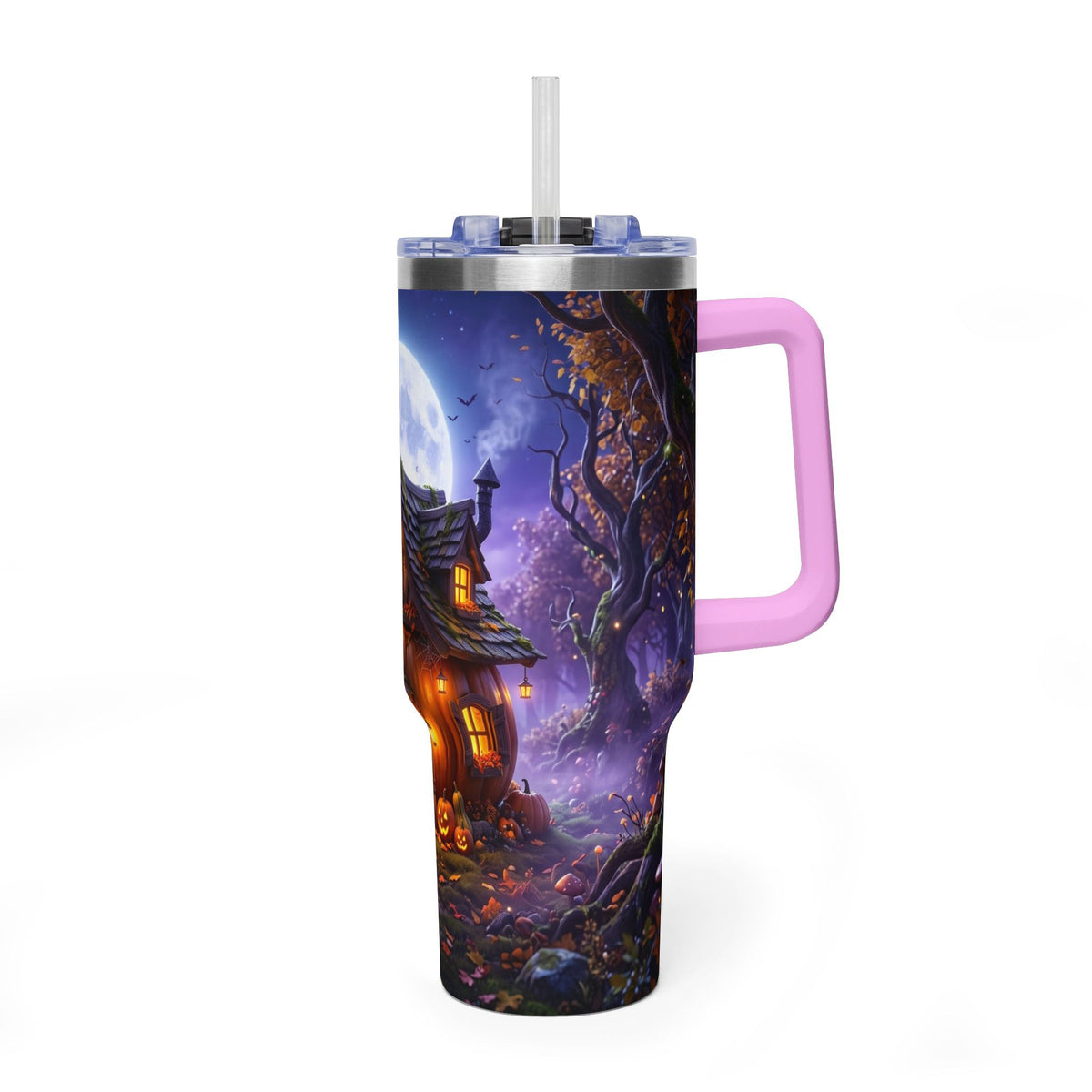 40oz Halloween Haunted Cottage Vacuum Tumbler