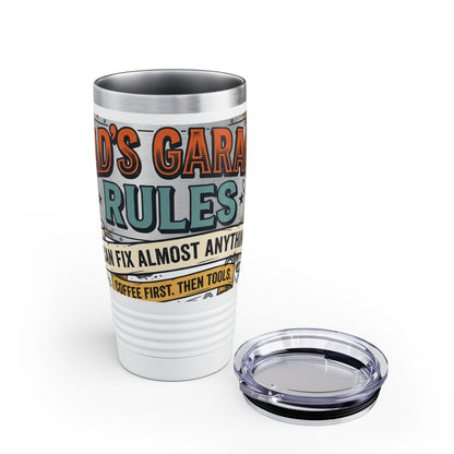 20oz Tumbler – Dad’s Garage Rules Coffee Travel Cup