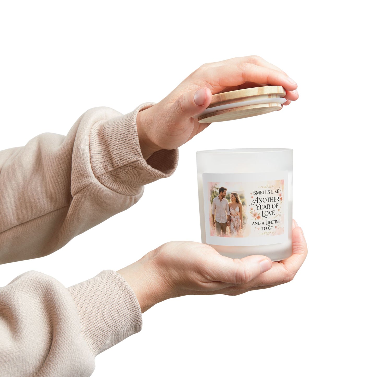 Anniversary Scented Candle — "Smells Like Another Year of Love" Frosted 11oz