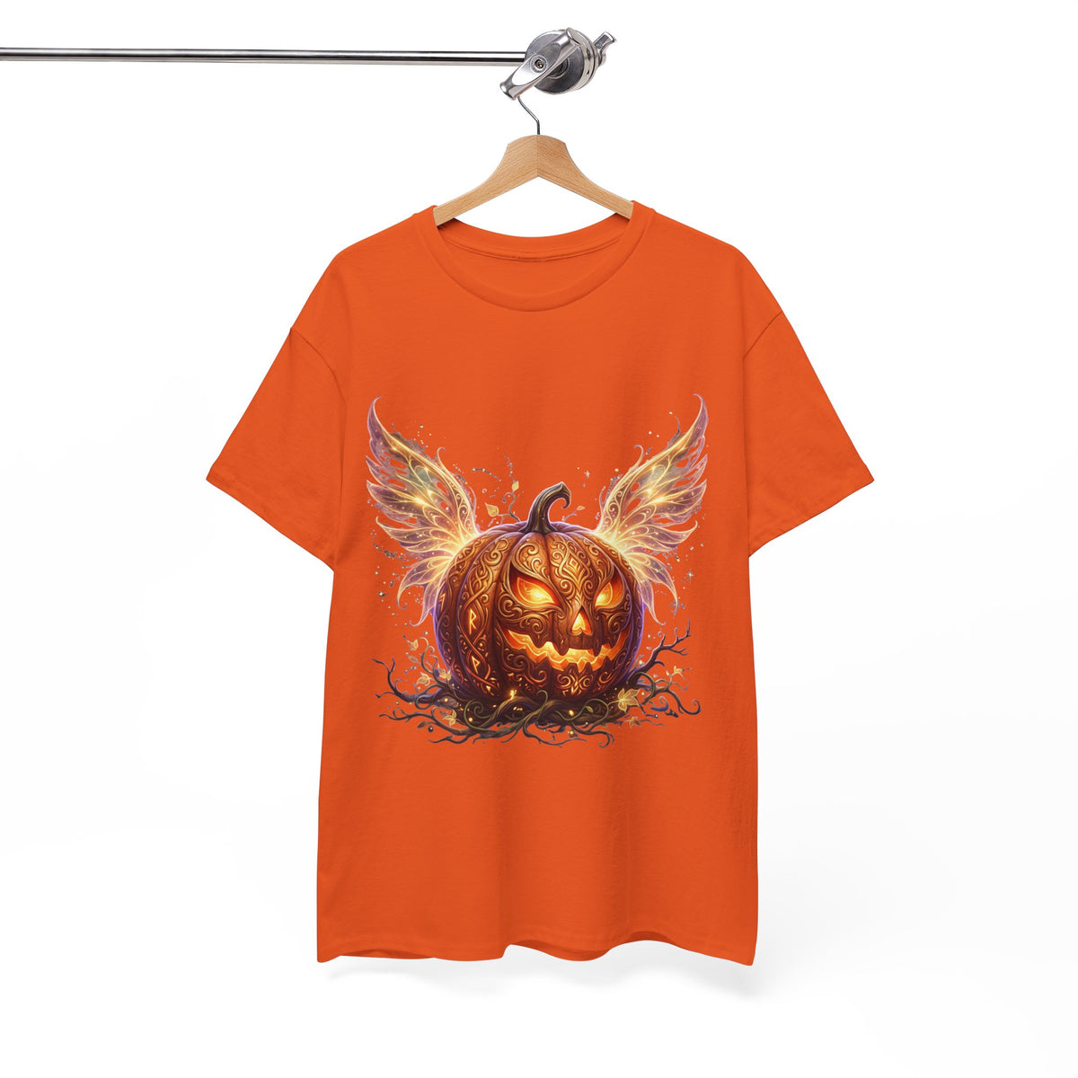 Halloween Pumpkin Tee — Winged Jack-O'-Lantern Graphic Shirt