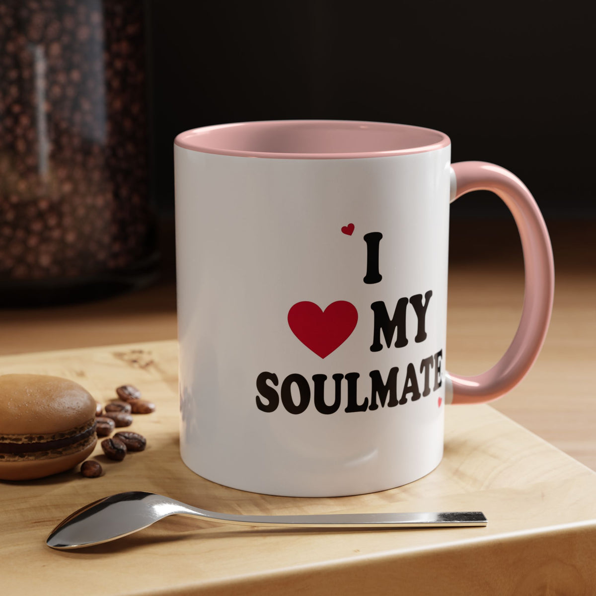 I Love My Soulmate Accent Coffee Mug