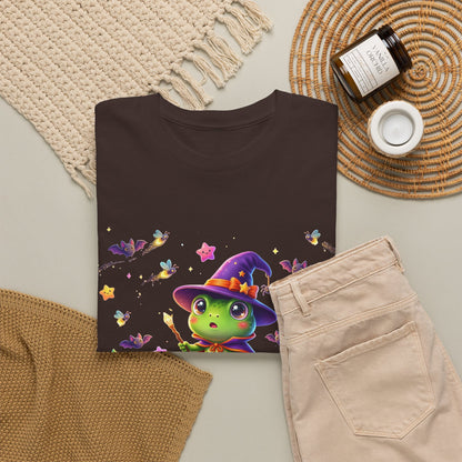 Cute Witch Frog T‑Shirt — Magical Mushroom Halloween Tee