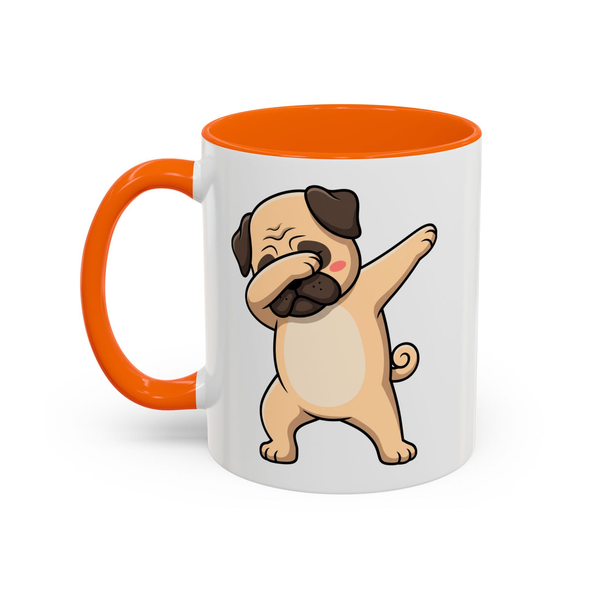 Dabbing Pug Coffee Mug — Cute Dog Accent Mug (11/15 oz)