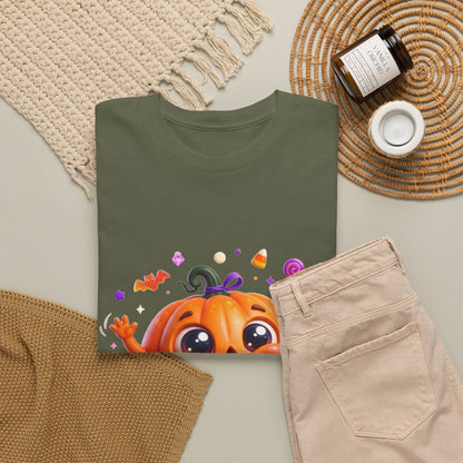 Halloween Pumpkin T‑Shirt — Happy Jack-O'-Lantern Candy Graphic Tee