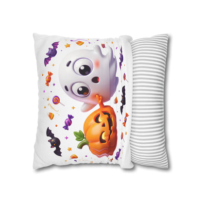 Halloween Ghost & Pumpkin Throw Pillowcase - Cute Spooky Decor