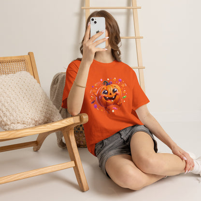 Halloween Pumpkin T‑Shirt — Happy Jack-O'-Lantern Candy Graphic Tee