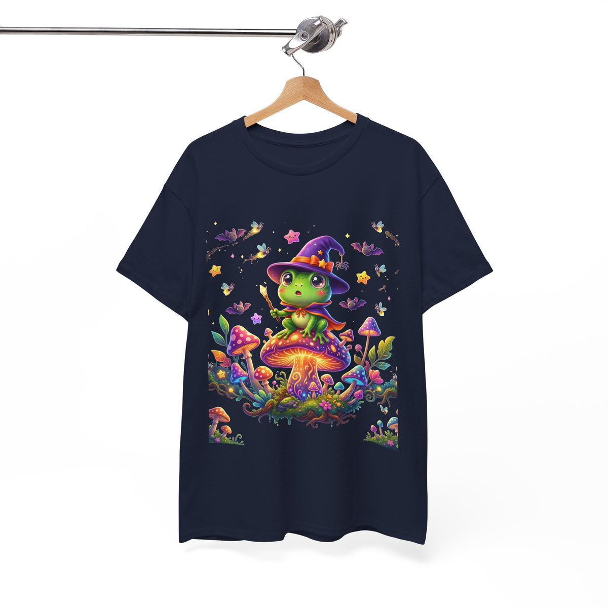 Cute Witch Frog T‑Shirt — Magical Mushroom Halloween Tee