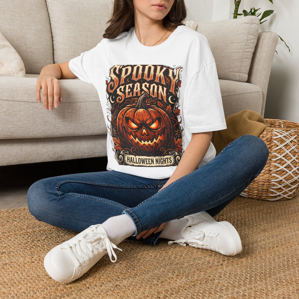 Spooky Season T-Shirt — Vintage Jack-O'-Lantern Halloween Tee