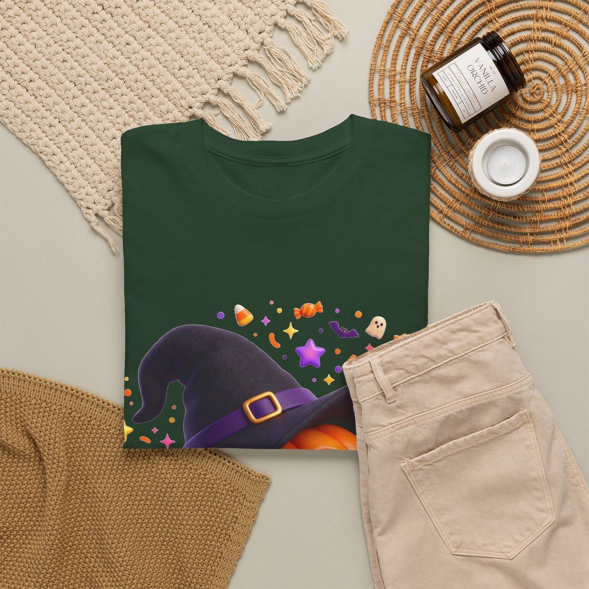 Pumpkin Witch T-Shirt — Cute Halloween Jack-o'-Lantern with Witch Hat