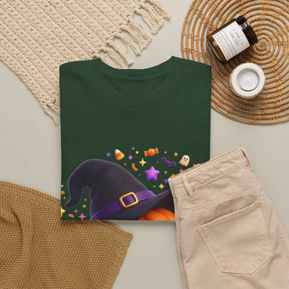 Pumpkin Witch T-Shirt — Cute Halloween Jack-o'-Lantern with Witch Hat