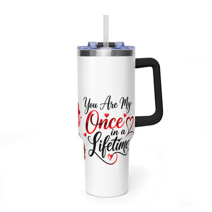 40oz Love-Themed Thermal Tumbler with Handle