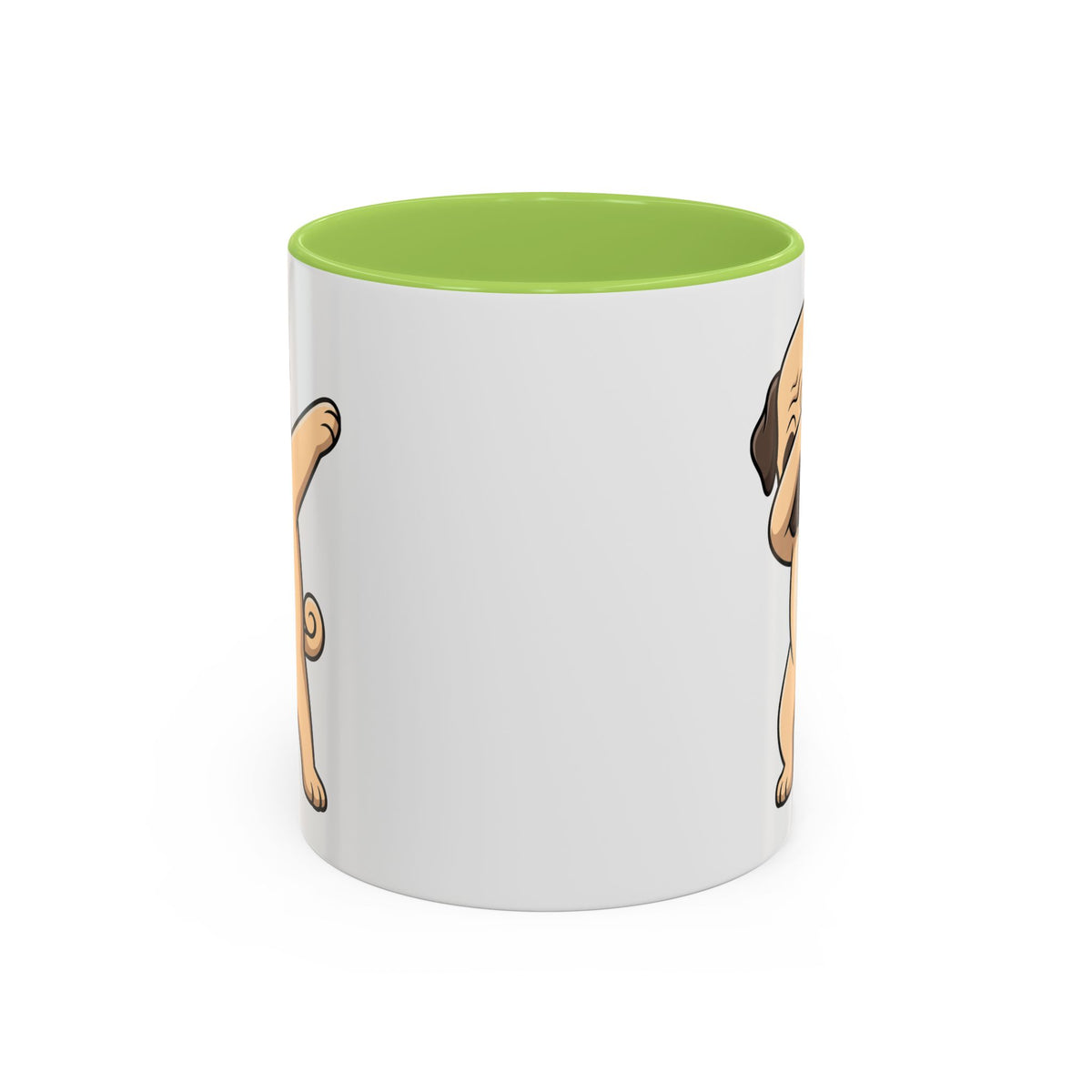 Dabbing Pug Coffee Mug — Cute Dog Accent Mug (11/15 oz)