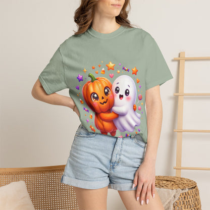 Halloween Pumpkin & Ghost T-Shirt — Cute Spooky Friends Graphic Tee