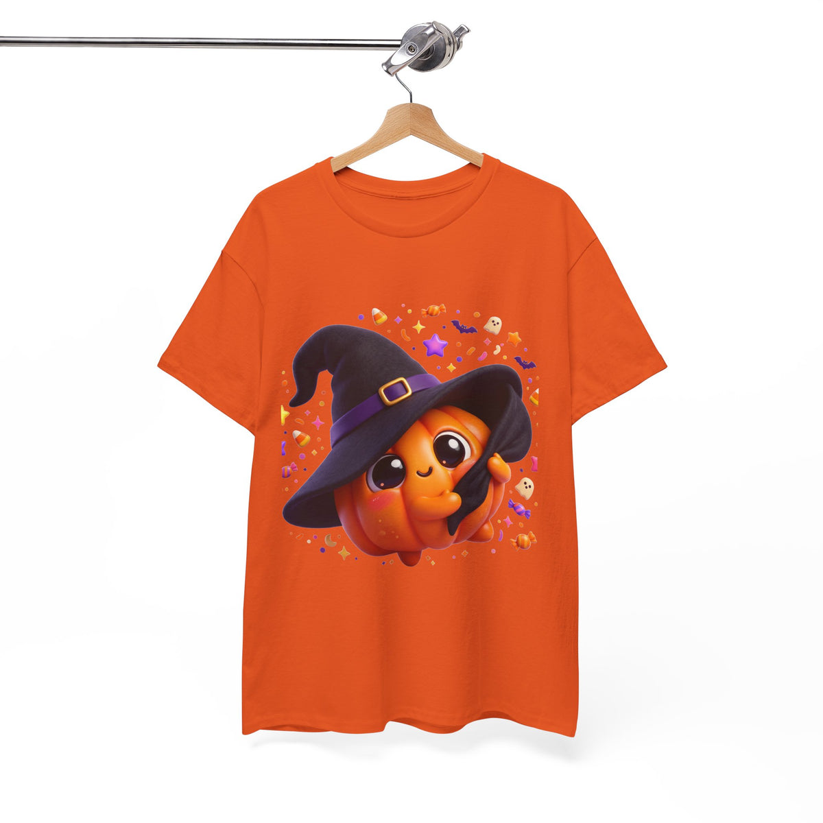 Pumpkin Witch T-Shirt — Cute Halloween Jack-o'-Lantern with Witch Hat