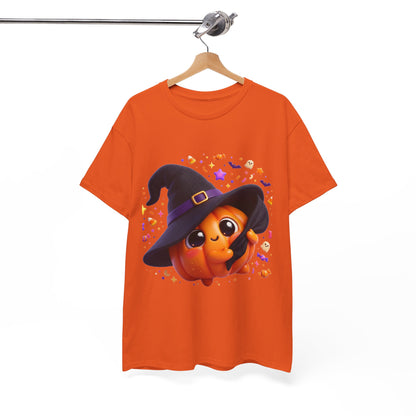 Pumpkin Witch T-Shirt — Cute Halloween Jack-o'-Lantern with Witch Hat