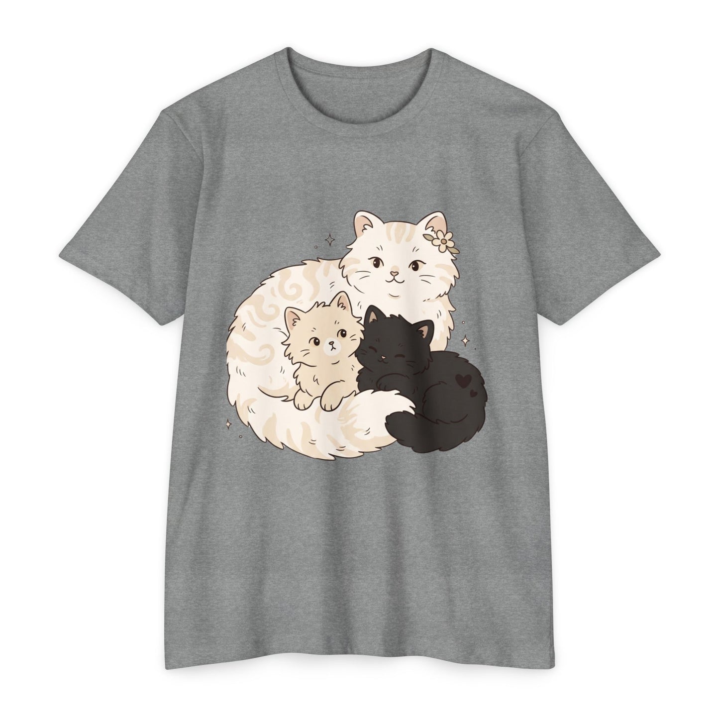 Cat Family Graphic Tee — Cute Mama Cat with Kittens T-Shirt