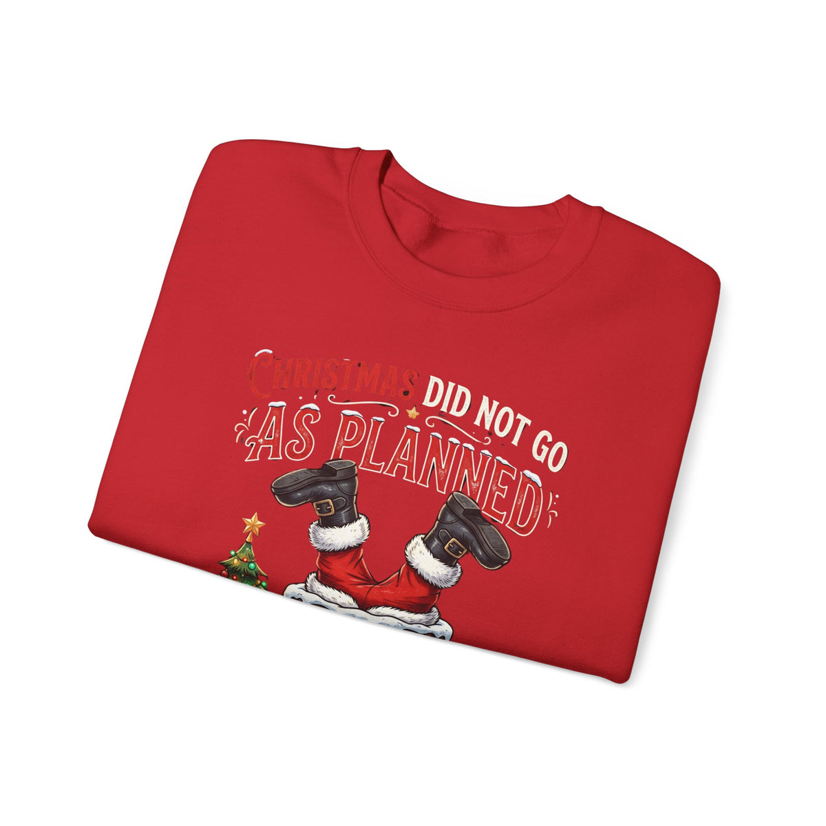 Christmas As Planned Sweatshirt — Funny Santa Tumble Holiday Crewneck
