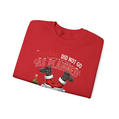 Christmas As Planned Sweatshirt — Funny Santa Tumble Holiday Crewneck
