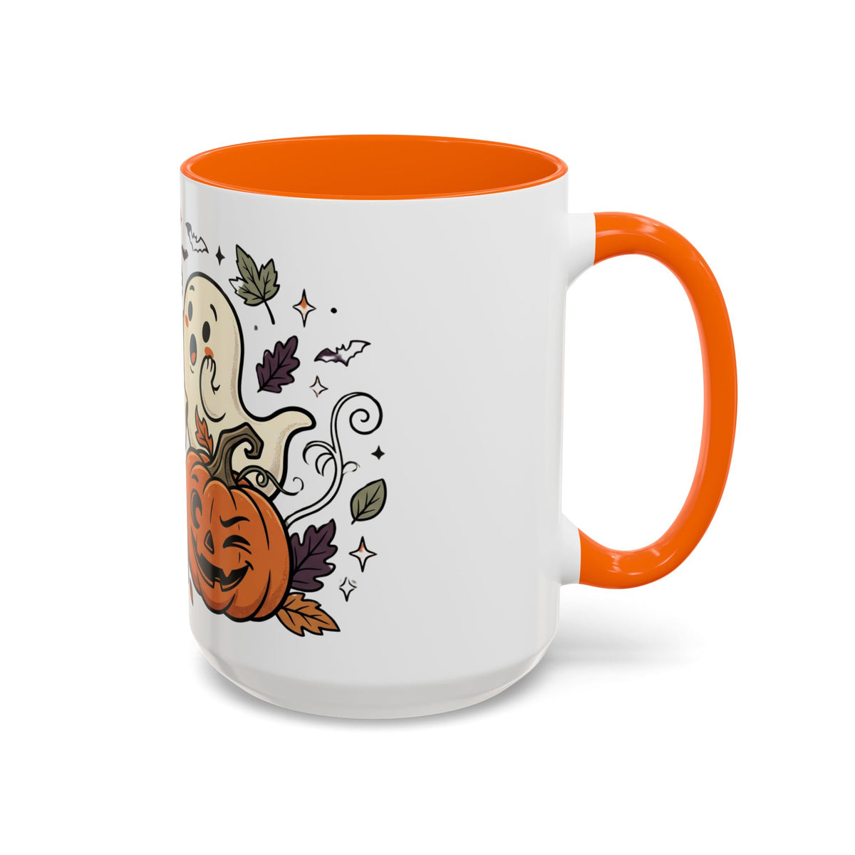 Halloween Ghosts & Pumpkins Coffee Mug — Cute Spooky Accent Mug (11/15oz)