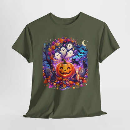 Halloween Pumpkin & Ghosts T-Shirt — Cute Spooky Jack-O'-Lantern Tee