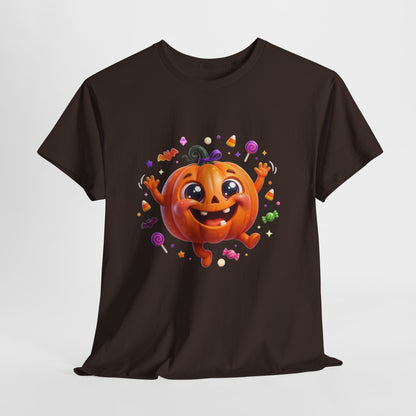 Halloween Pumpkin T‑Shirt — Happy Jack-O'-Lantern Candy Graphic Tee