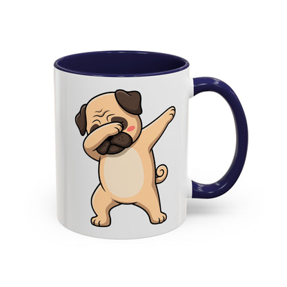 Dabbing Pug Coffee Mug — Cute Dog Accent Mug (11/15 oz)