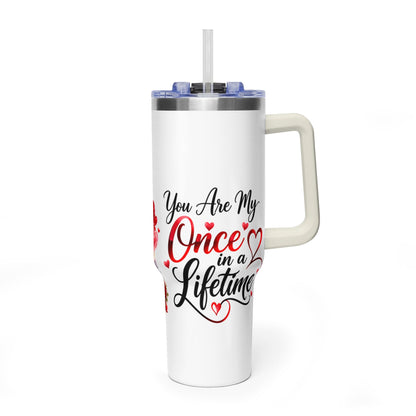 40oz Love-Themed Thermal Tumbler with Handle