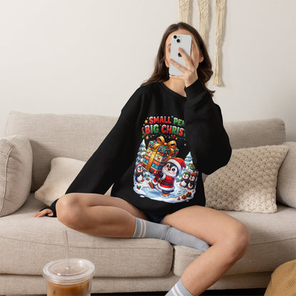 Penguin Christmas Crewneck Sweatshirt — "Small Penguin Big Christmas" Holiday Pullover