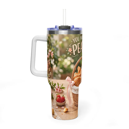 You Make Life Peachy Cat Ice Cream 40oz Tumbler