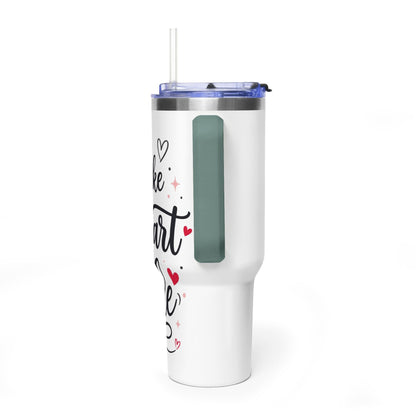 40oz Love-Themed Thermal Tumbler with Handle
