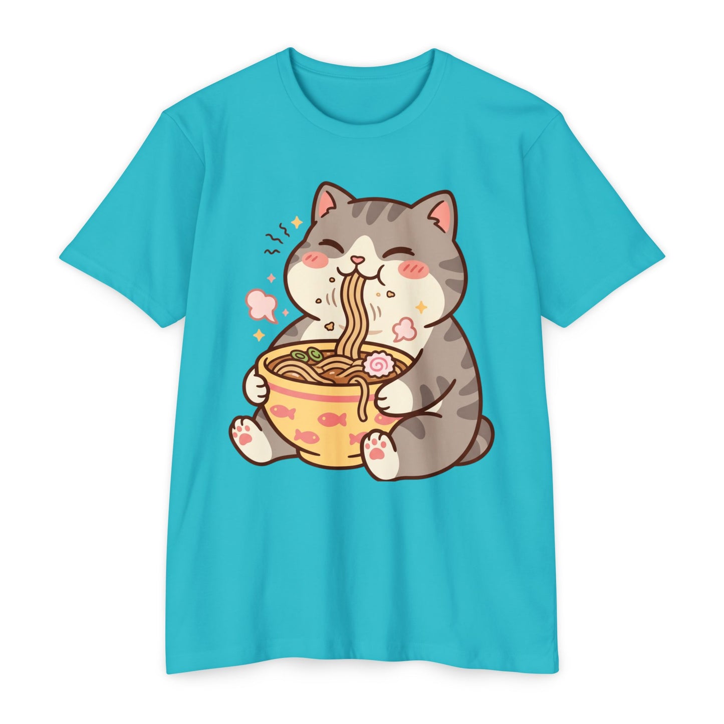 Cute Cat Eating Ramen T-Shirt