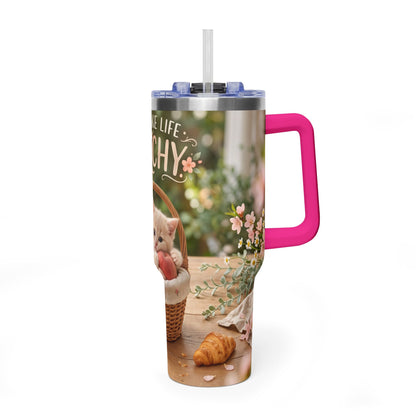 You Make Life Peachy Cat Ice Cream 40oz Tumbler