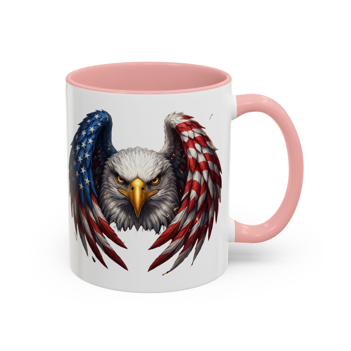 American Flag Eagle Coffee Mug – Patriotic Bald Eagle Accent Mug (11/15 oz)