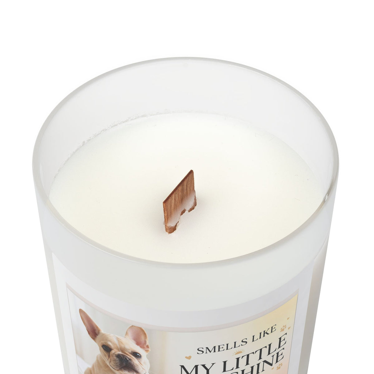 My Little Sunshine Frosted Glass Candle — 11 oz Scented Candle with Dog Photo Label