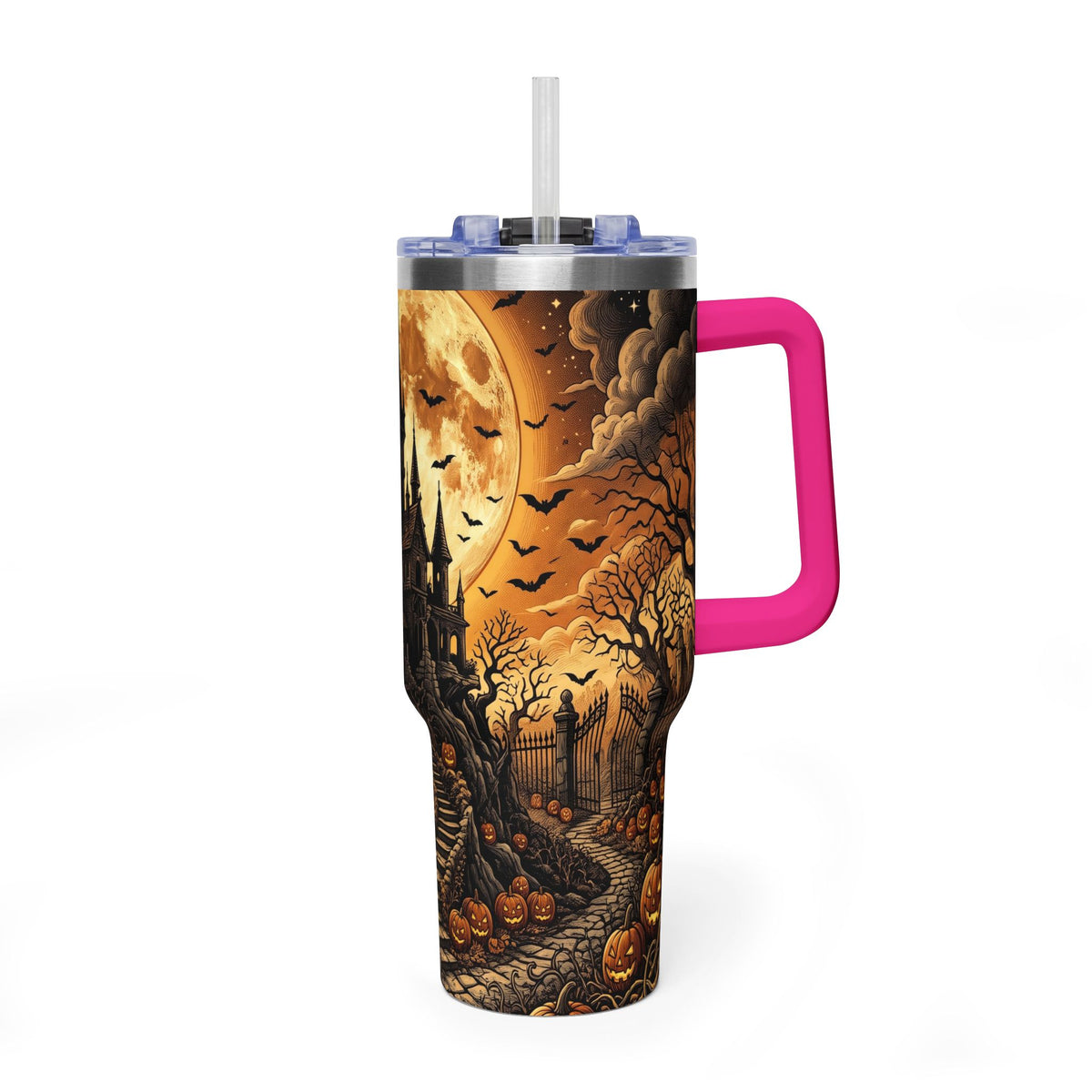 40oz Gothic Haunted Castle Halloween Tumbler