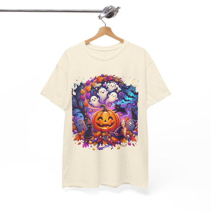 Halloween Pumpkin & Ghosts T-Shirt — Cute Spooky Jack-O'-Lantern Tee