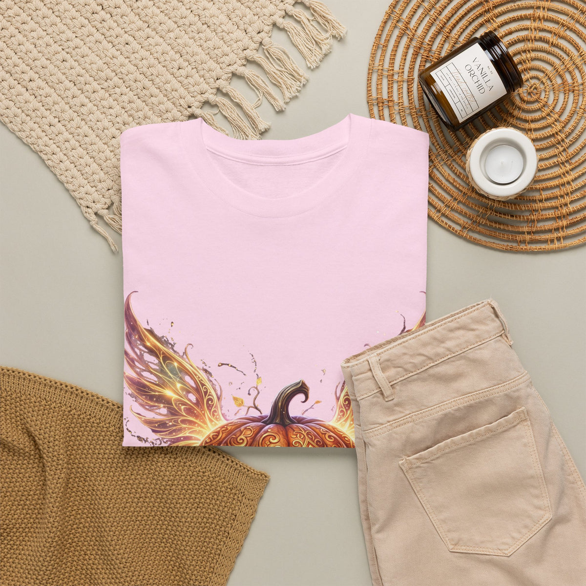 Halloween Pumpkin Tee — Winged Jack-O'-Lantern Graphic Shirt