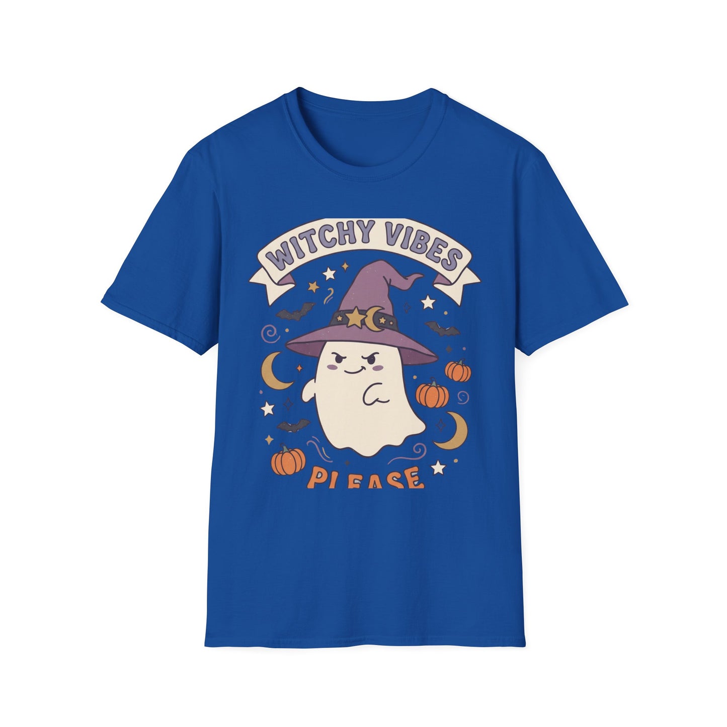Witchy Vibes T‑Shirt — Cute Ghost Witch Halloween Tee