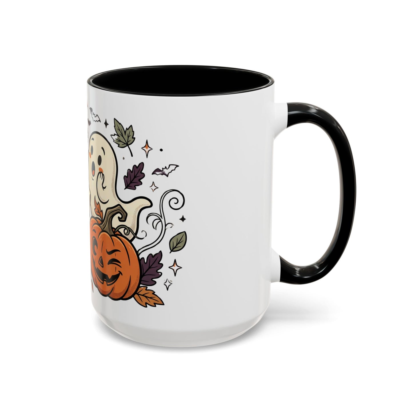 Halloween Ghosts & Pumpkins Coffee Mug — Cute Spooky Accent Mug (11/15oz)