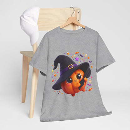 Pumpkin Witch T-Shirt — Cute Halloween Jack-o'-Lantern with Witch Hat