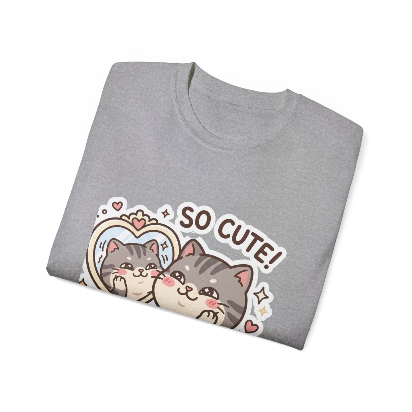 Cute Cat Mirror Tee - "So Cute!" Kawaii Cat T-Shirt