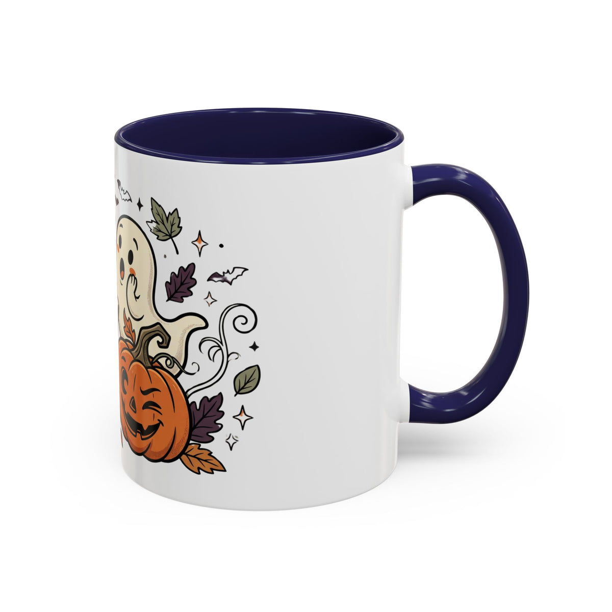 Halloween Ghosts & Pumpkins Coffee Mug — Cute Spooky Accent Mug (11/15oz)