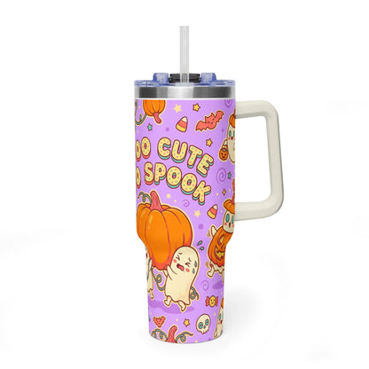 Too Cute to Spook Halloween Pumpkin Ghost 40oz Tumbler
