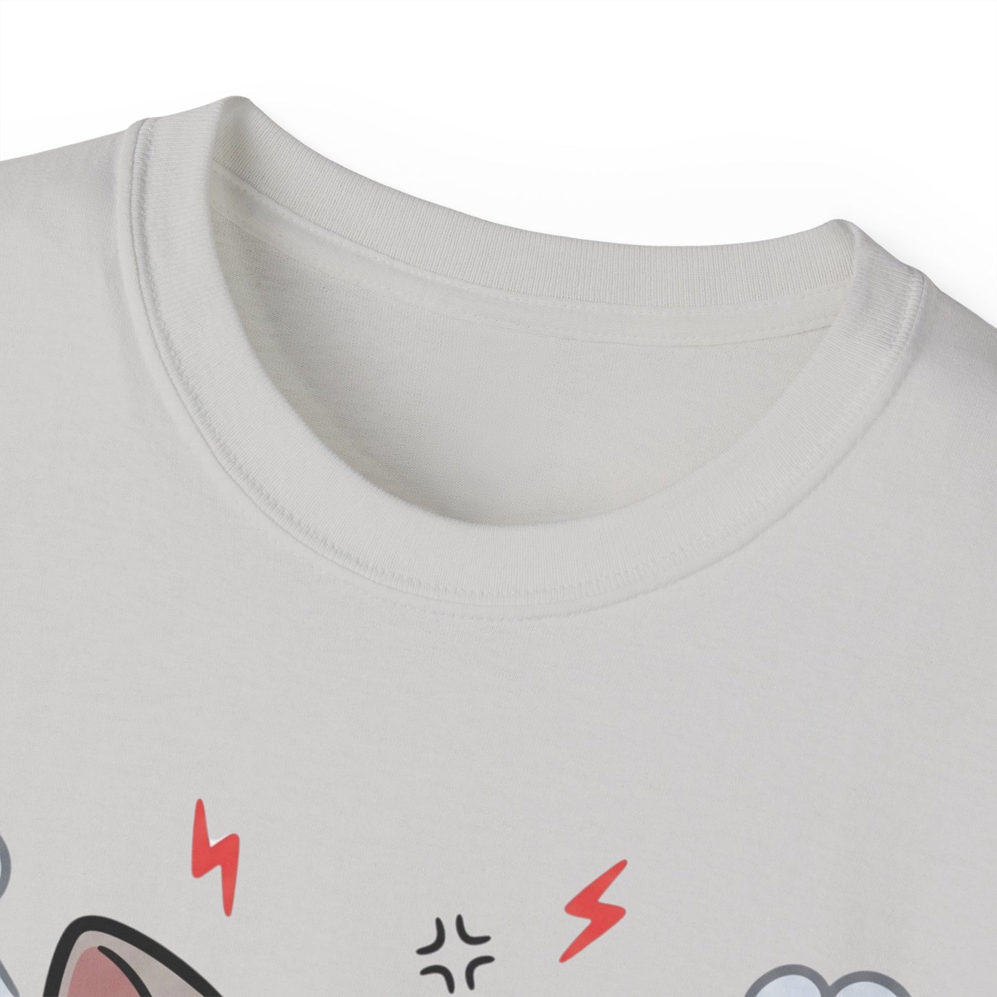 Angry Cute Cat T-Shirt — Cartoon Grumpy Kitty Graphic Tee