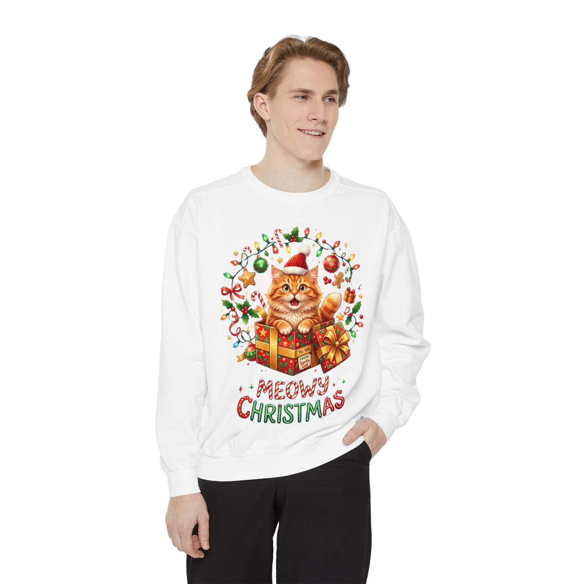 Meowy Christmas Cat Sweatshirt