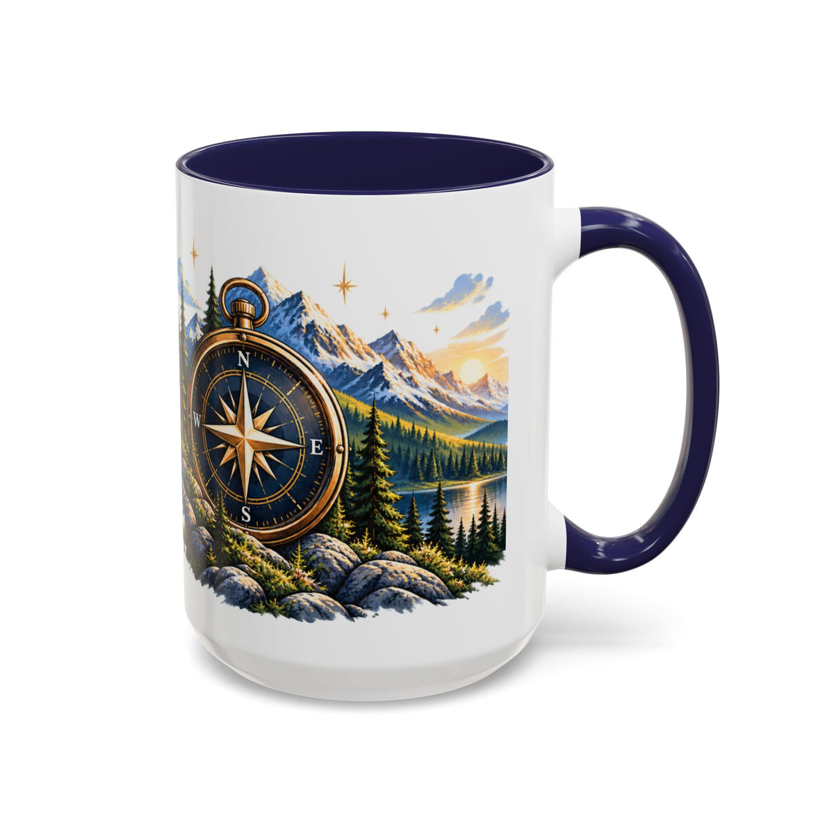 Adventure Compass Mountain Coffee Mug