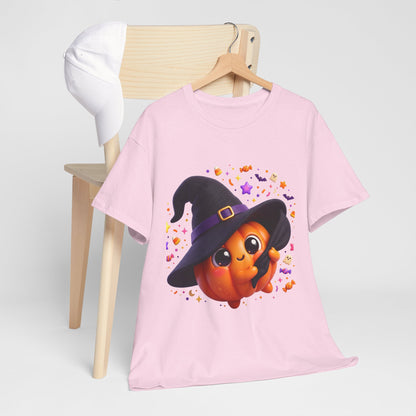 Pumpkin Witch T-Shirt — Cute Halloween Jack-o'-Lantern with Witch Hat